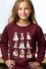 UL180B-E3106Z Halloween Ghost Dog Kids Graphic Sweatshirt $20