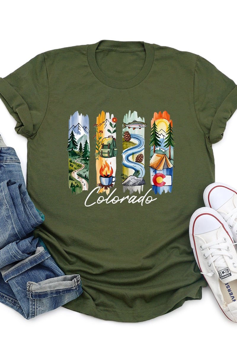 US3001P-E3061CO Colorado State Brushstroke Graphic Plus Tee $16