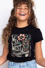 US3001Y-E3100Z Wild West Cowgirl Boot Kids Graphic Tee $11