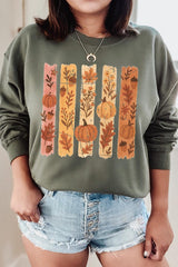 UL180P-E3110 Brushstroke Boho Fall Graphic Plus Sweatshirt $25
