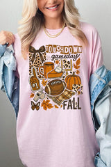 5000P-E3134 Fall Football Collage Plus Heavy Cotton Tee $12.75