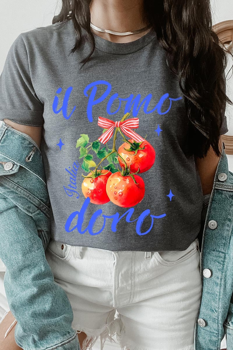 US3001-E3070 Il Pomodoro Tomato Art Graphic Tee $12.5