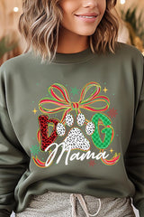 UL180-E3194 Dog Mama Christmas Paw Graphic Sweatshirt $20