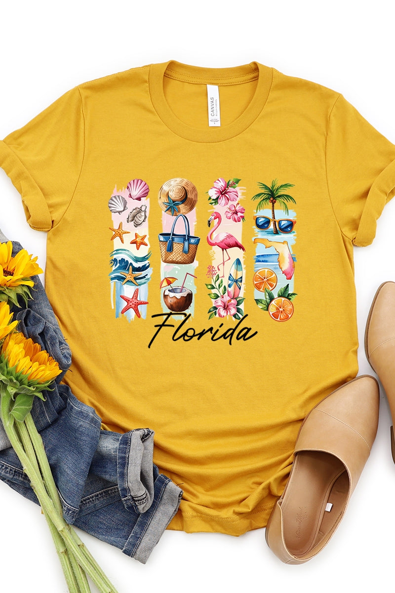 US3001-E3061FL Florida State Brushstroke Graphic Tee $12.5