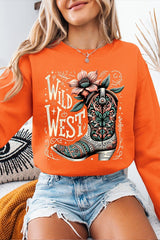 UL180-E3100 Wild West Cowgirl Boot Graphic Sweatshirt $20