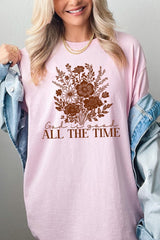 5000P-E3116 God Is Good Floral Graphic Plus Heavy Cotton Tee $12.75
