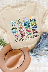 US3001P-E3061NC North Carolina State Brushstroke Graphic Plus Tee $16