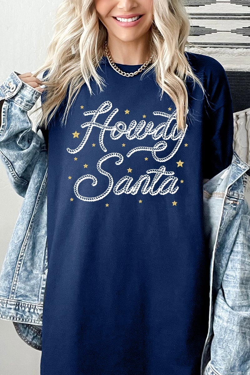 5000-E3199 Howdy Santa Graphic Heavy Cotton Tee $9