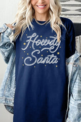 5000P-E3199 Howdy Santa Graphic Plus Heavy Cotton Tee $12.75