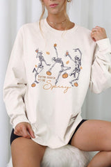 UL240P-E3123 Halloween Skeleton Graphic Plus Long Sleeve Tee $17