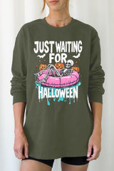 UL240P-E3138 Just Waiting For Halloween Plus Long Sleeve Tee $17