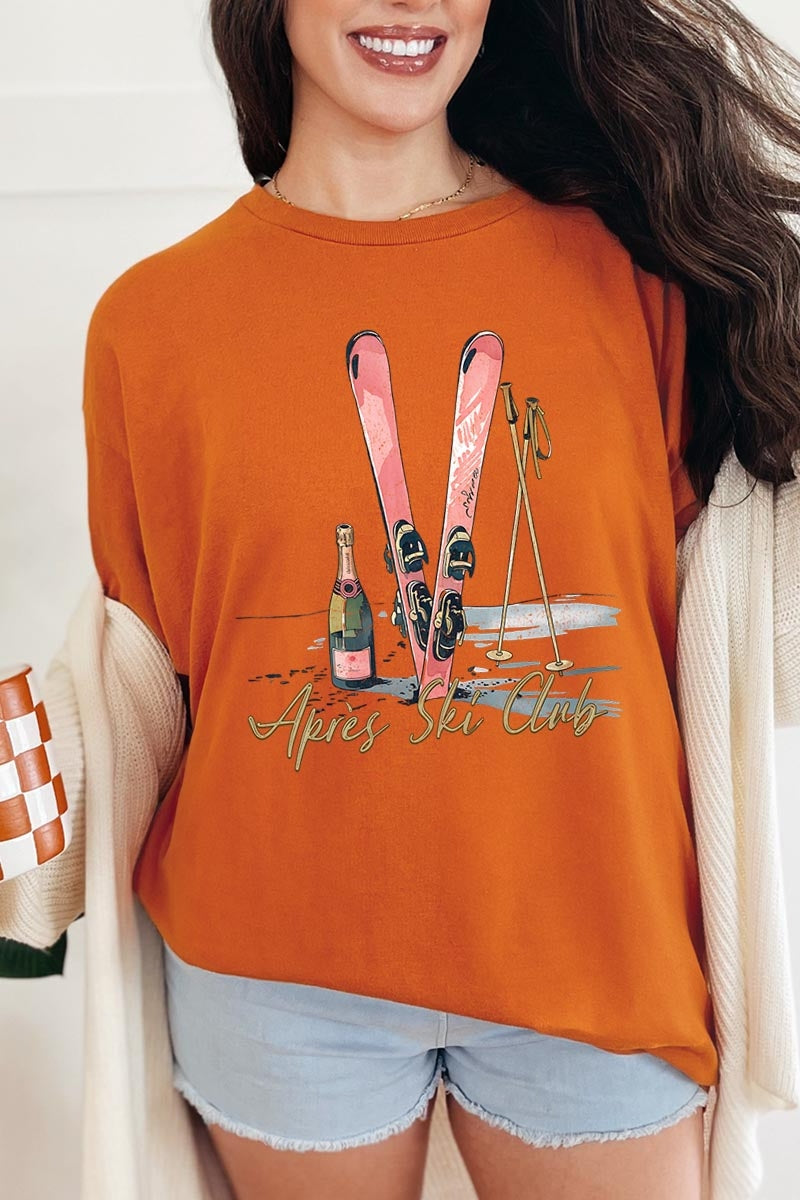 5000-E3187 Apres Ski Club Graphic Heavy Cotton Tee $9