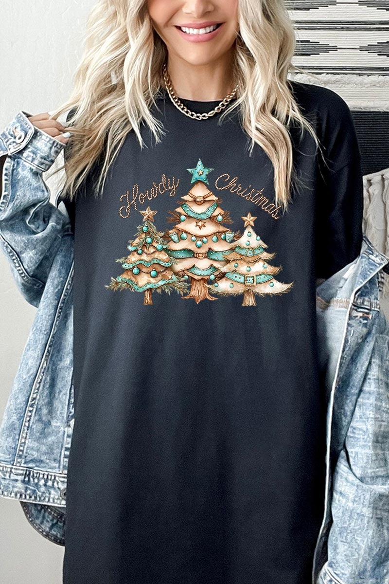 5000P-E3185 Howdy Christmas Graphic Plus Heavy Cotton Tee $12.75