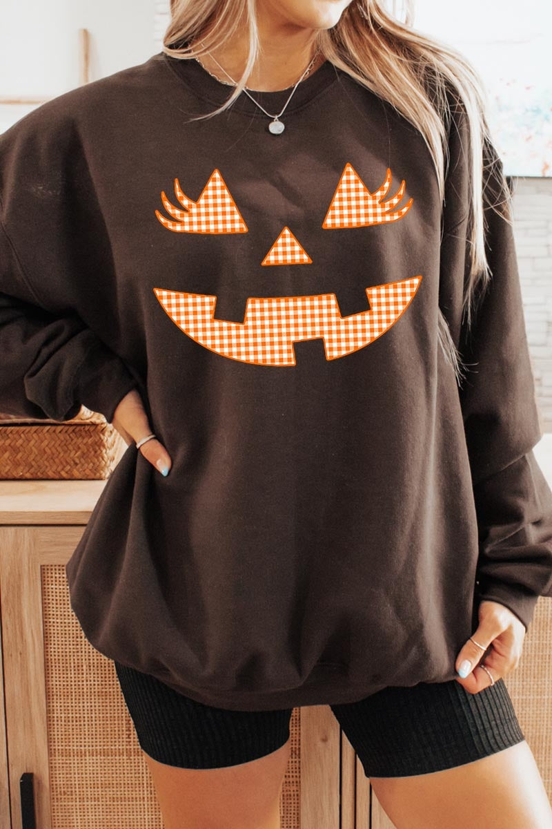 UL180-E3148 Cute Pumpkin Halloween Graphic Sweatshirt $20