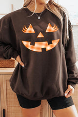 UL180P-E3148 Cute Pumpkin Halloween Graphic Plus Sweatshirt $25