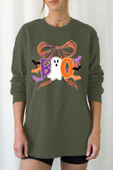 UL240P-E3120 Boo Brushstroke Bow Graphic Plus Long Sleeve Tee $17