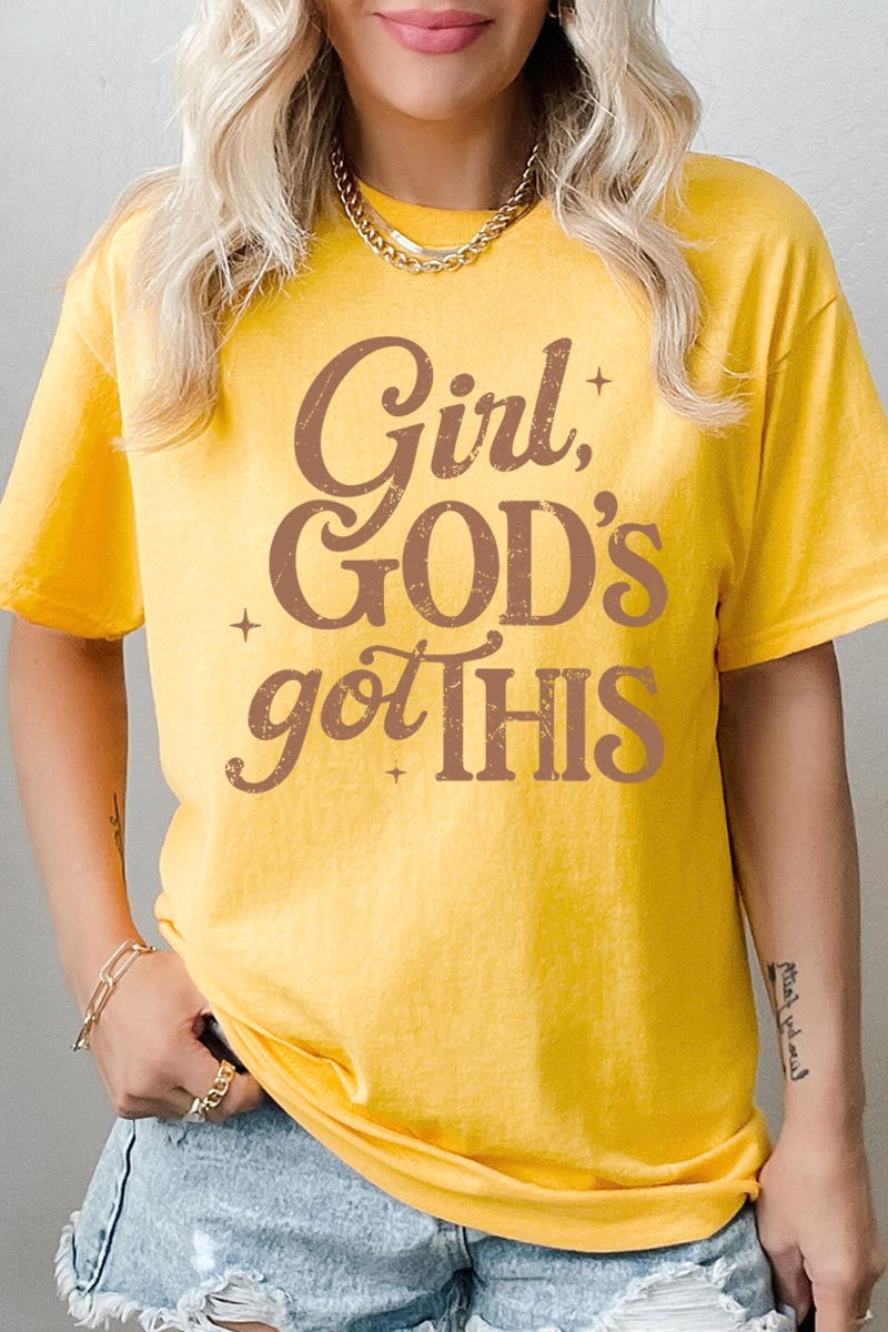 5000-E3102 Girl, Godu2019s Got This Graphic Heavy Cotton Tee $9