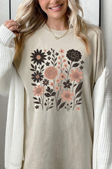 5000P-E3178 Fall Floral Garden Graphic Plus Heavy Cotton Tee $12.75