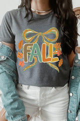 US3001-E3121 Fall Brushstroke Bow Graphic Tee $12.5