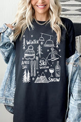 5000P-E3188 Ski Doodle Graphic Plus Heavy Cotton Tee $12.75