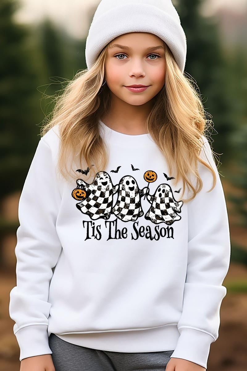 UL180B-E3124Z Retro Ghosts Kids Graphic Sweatshirt $20
