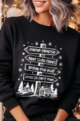 UL180-E3189 Ski Lodge Signs Graphic Sweatshirt $20