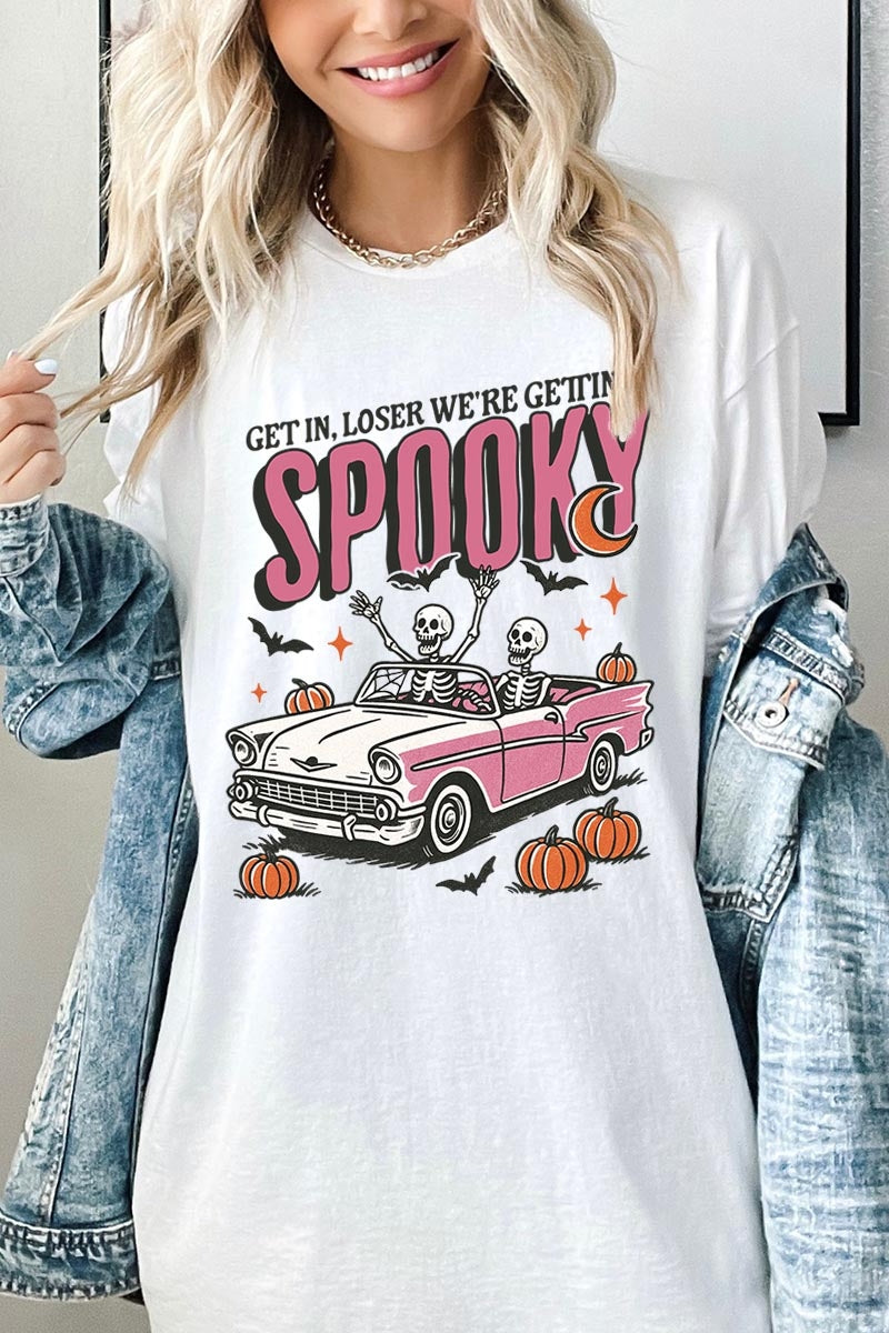 5000P-E3142 Spooky Skeleton Graphic Plus Heavy Cotton Tee $12.75