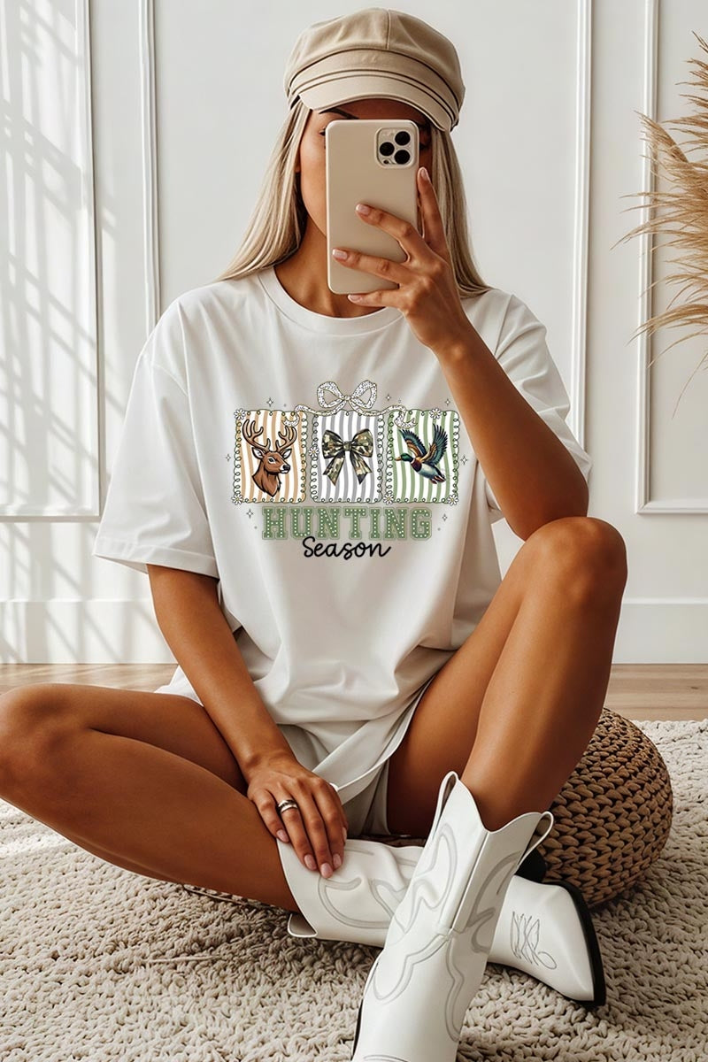 US3001-E3192 Deer & Duck Hunting Season Graphic Tee $12.5