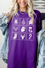 5000P-E3215 Christmas Icons Graphic Plus Heavy Cotton Tee $12.75