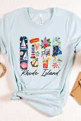 US3001P-E3061RI Rhode Island State Brushstroke Graphic Plus Tee $16