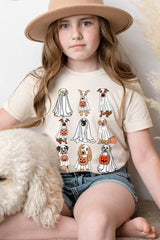 US3001Y-E3106Z Halloween Ghost Dog Kids Graphic Tee $11