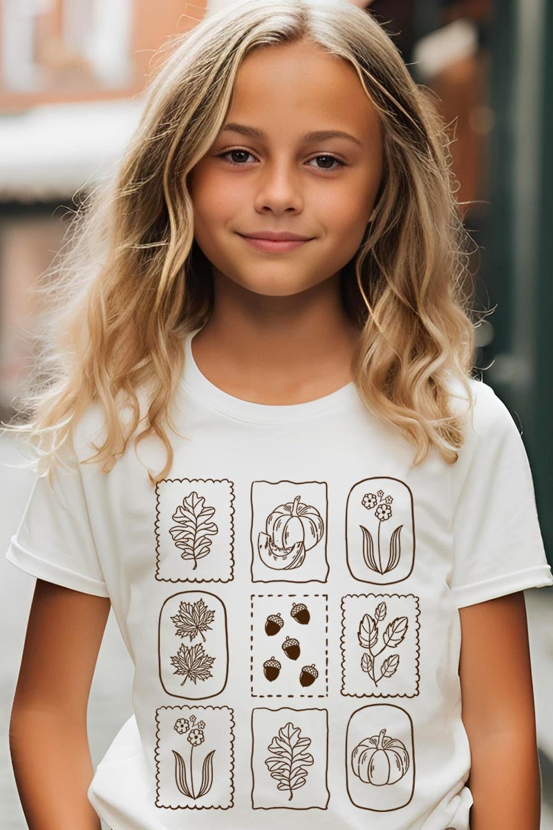 US3001Y-E3101Z Autumn Kids Graphic Tee $11