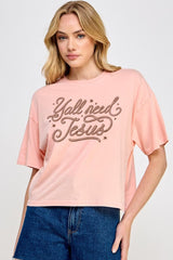 CTS-E3115 Y'all Need Jesus Graphic Relaxed Crop Top $11