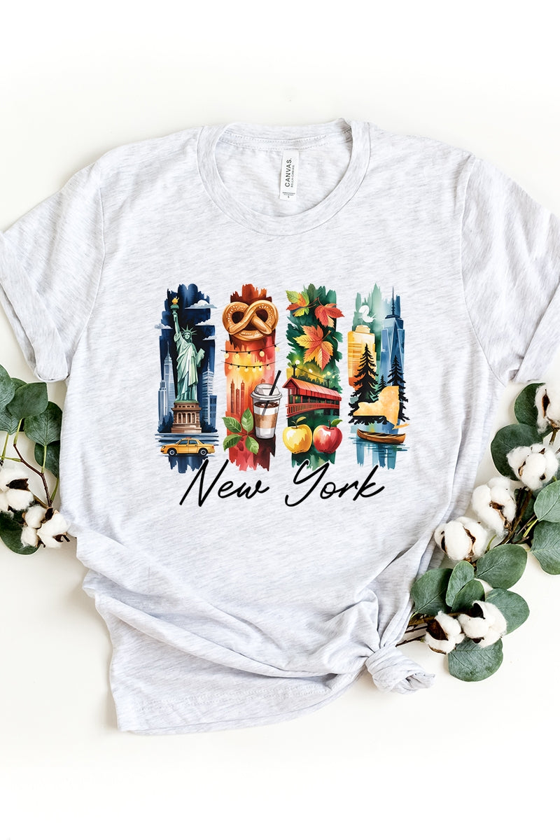 US3001P-E3061NY New York State Brushstroke Graphic Plus Tee $16