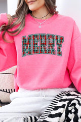 UL180-E3210 Classic Plaid Merry Graphic Sweatshirt $20