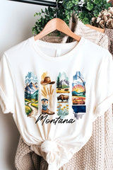 US3001-E3061MT Montana State Brushstroke Graphic Tee $12.5