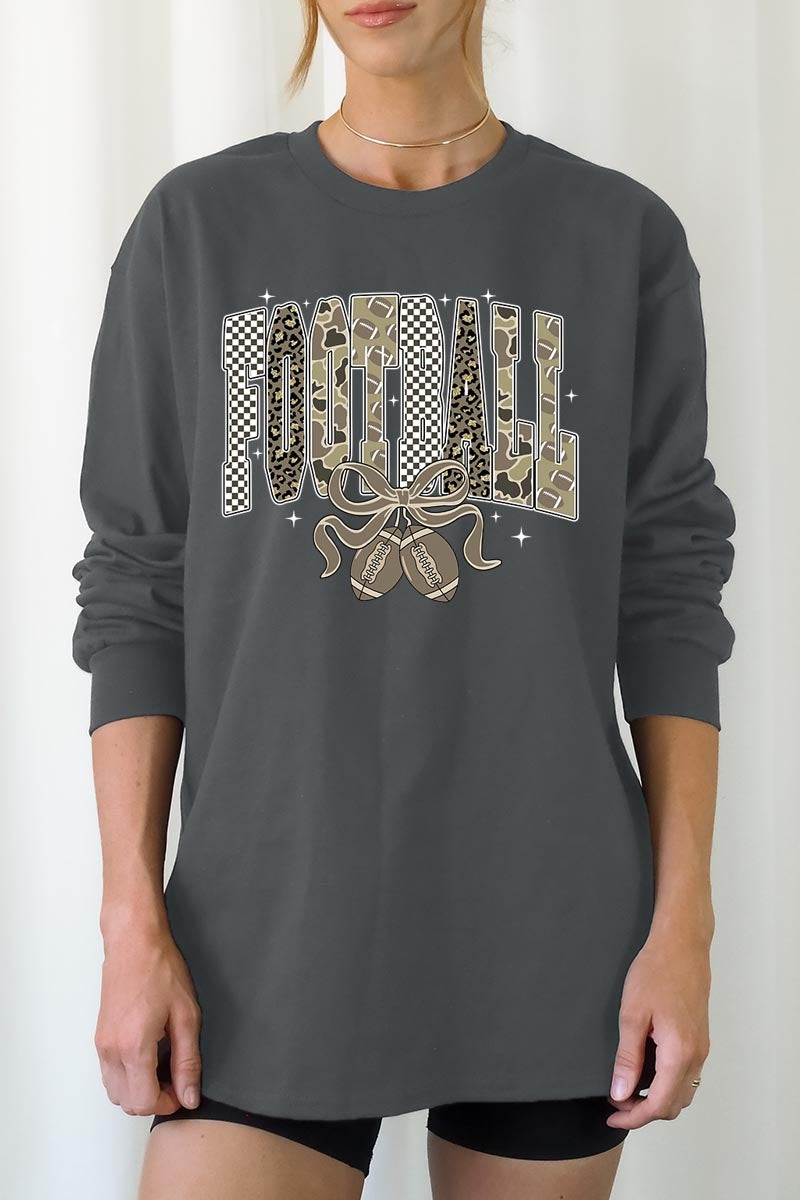 UL240-E3132 Camo Football Graphic Long Sleeve Tee $13.75