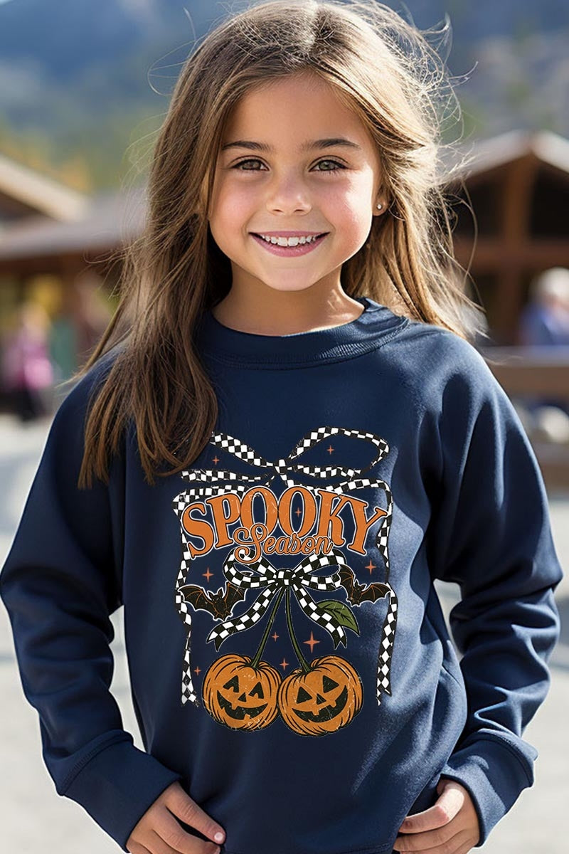 UL180B-E3085Z Pumpkin Cherries Kids Graphic Sweatshirt $20