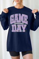 UL240P-E3127 Purple Gingham Game Day Plus Long Sleeve Tee $17
