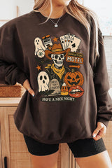 UL180P-E3107 Spooky Western Skeleton Graphic Plus Sweatshirt $25