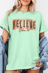 5000-E3167 Believe Fall Christian Graphic Heavy Cotton Tee $9