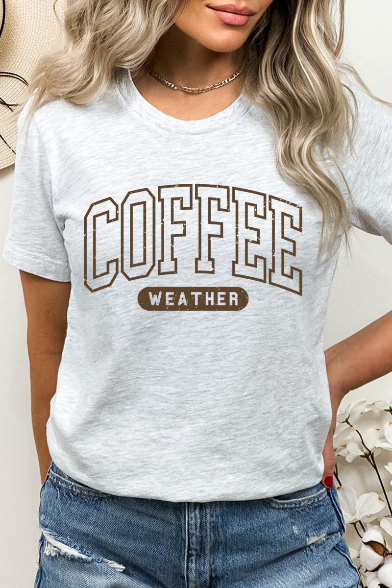 US3001P-E3207 Coffee Weather Graphic Plus Tee $16
