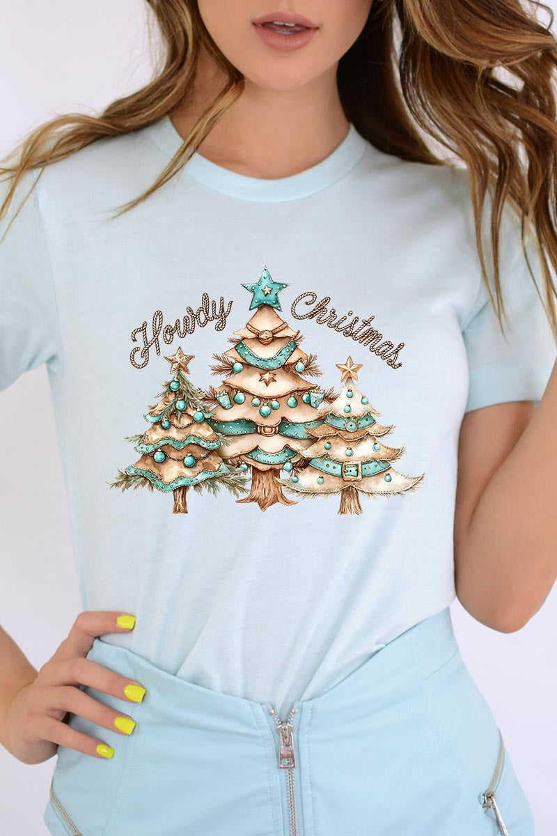 US3001P-E3185 Howdy Christmas Graphic Plus Tee $16