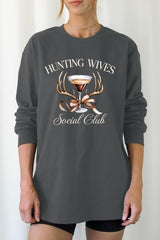 UL240-E3191 Hunting Wives Social Club Graphic Long Sleeve Tee $13.75