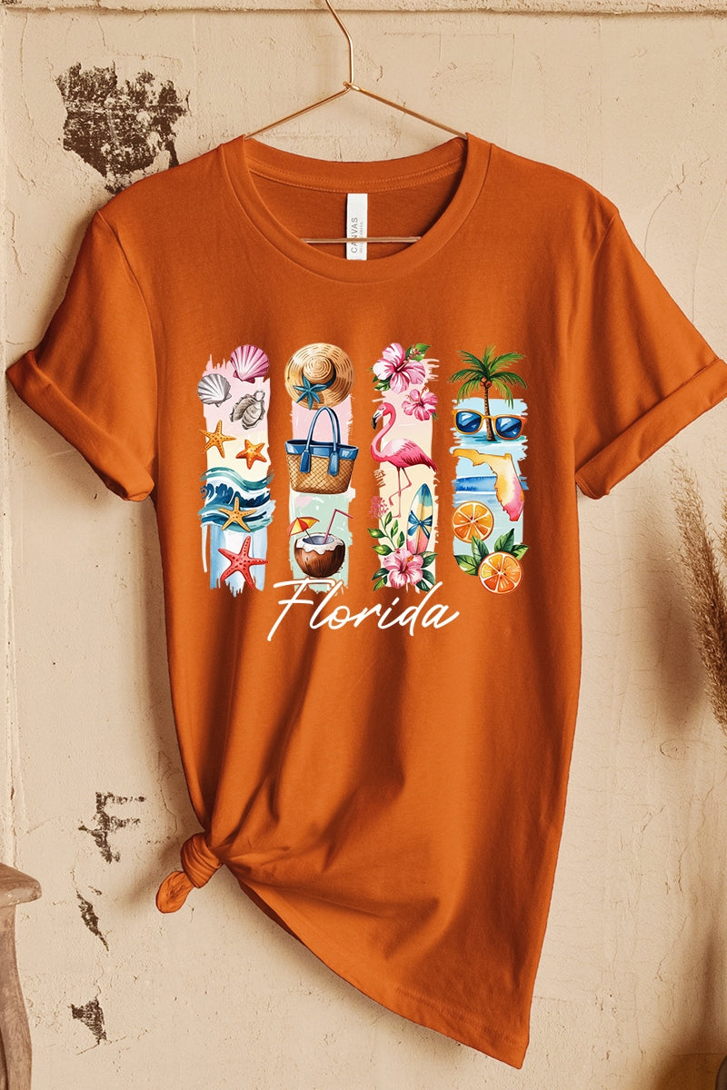 US3001-E3061FL Florida State Brushstroke Graphic Tee $12.5