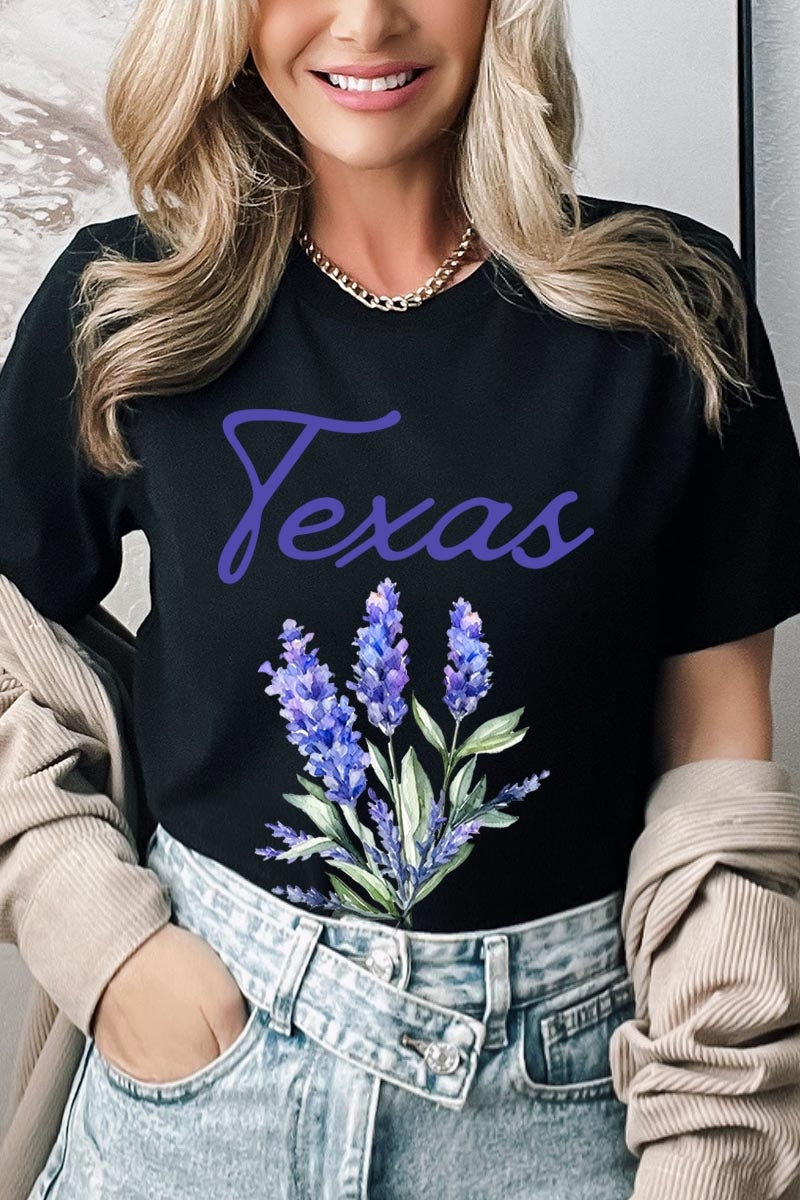 US3001-E3060 Texas Bluebonnet Graphic Tee $12.5