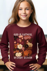 UL180B-E3171Z Faithful In Every Season Kids Graphic Sweatshirt $20