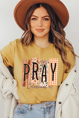US3001P-E3166 Pray Fall Christian Graphic Plus Tee $16