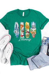 US3001P-E3061IL Illinois State Brushstroke Graphic Plus Tee $16