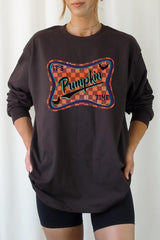 UL240P-E3144 Itu2019s pumpkin time Graphic Plus Long Sleeve Tee $17